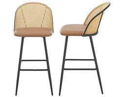 Set van 2 Barkrukken in Bruin en Zwart - Comfortabel en Stijlvol voor Elk Interieur