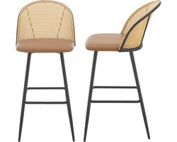 Set van 2 Barkrukken in Bruin en Zwart - Comfortabel en Stijlvol voor Elk Interieur