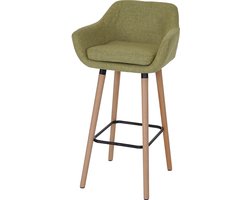 Set van 2 barkrukken Malmö T381, barkruk barkruk ~ textiel, lichtgroen