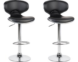 Set van 2 barstoelen CONWAY Kunstleer Draaibaar Zwart