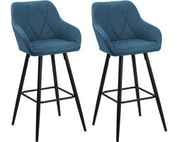 Set van 2 barstoelen DARIEN Zeeblauw