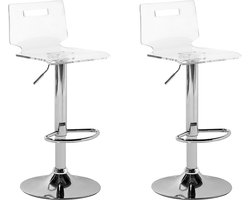 Set van 2 barstoelen MALTA Draaibaar Transparant