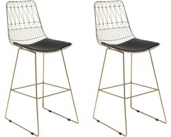 Set van 2 barstoelen PRESTON Metaal Goud