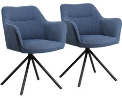 Set van 2 blauwe stoffen stoelen DANNA