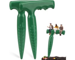 Set van 2 Bloembak Gereedschappen - Bloembak met Meetlat - Precies Planten - Ideaal voor Tuinieren Groenten en Bloemen - Groen
