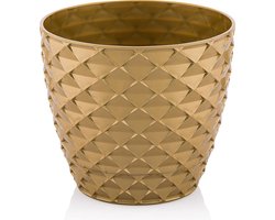 Set van 2 Bloempotten KAPADOKYA met drainage 5L goud UV-bescherming in- & outdoor