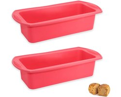 Set van 2 broodvormen siliconen rood voor brood en gebak