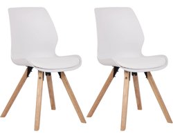 Set van 2 comfortabele eetkamerstoelen in verschillende materialen
