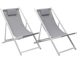 Set van 2 CYPRUS stoelen - grijs textilene/witte structuur