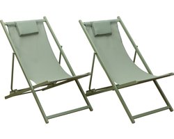 Set van 2 CYPRUS stoelen - saliegroen textilene / saliegroen structuur
