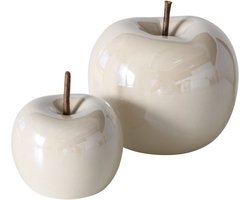 Set van 2 Deco Object Appel Beige – Ø 11 cm – Ø 6,5 cm