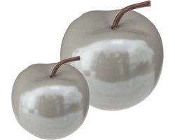 Set van 2 Deco Object Appel Grijs – Ø11 cm – Ø7 cm
