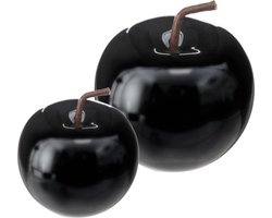 Set van 2 Deco Object Appel Zwart – Ø11 cm – Ø7 cm
