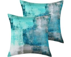 Set van 2 Decoratieve Kussenhoezen 40 x 40 cm, Zachte Abstracte Kussenhoezen voor Bank en Slaapkamer, Kussenhoezen voor Woondecoratie