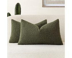 Set van 2 Decoratieve Kussenslopen van Nepbont - Zachte Pluche Kussensloop met Rits voor Bohemian Styling in Woonkamer of Slaapkamer - 30 x 50 cm