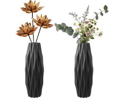 Set van 2 decoratieve vazen - Duurzaam kunststof met matte look - Modern interieur accent