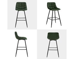 Set van 2 Design Barkrukken met Rugleuning - Medahomestore