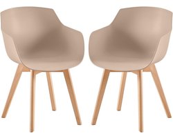 Set van 2 design eetkamerstoelen met houten poten voor keuken en eetkamer