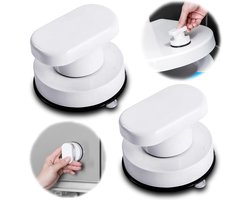 Set van 2 deurgrepen voor zuignapgreep deur, robuuste zuignap lade glas spiegel wandtegel handgrepen toilet badkamer deurtrekkers glazen deurtrekker adsorberend handvat en knoppen