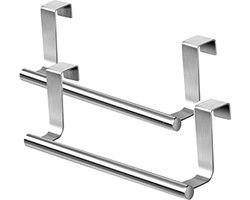 Set van 2 deurhanddoekhouders - Roestvrijstalen handdoekhaak met beschermende voetjes