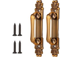 Set van 2 Deurknoppen in Goud, Vintage Antiek Design, Perfect voor Kast en Lade Hardware, Messing Accessoires