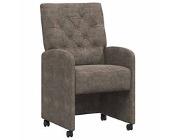 Set van 2 Dining Stoelen | Eetkamerstoel | Eettafelstoelen met Wielen Donkergrijs 58 x 67 x 97 cm