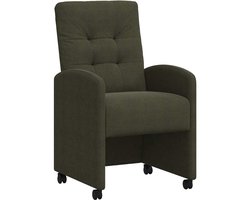 Set van 2 Dining Stoelen | Eetkamerstoel | Eettafelstoelen met Wielen Leger groen 57 x 67 x 98 cm