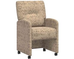 Set van 2 Dining Stoelen | Eetkamerstoel | Eettafelstoelen met Wielen Lichtgrijs 57 x 67 x 95 cm