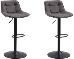 Set van 2 draaibare barkrukken industrieel Keston antraciet