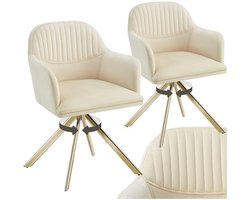 Set van 2 Draaibare Eetkamerstoelen - Ergonomische Fluwelen Fauteuil voor Eetkamer en Woonkamer - Diverse Kleuren