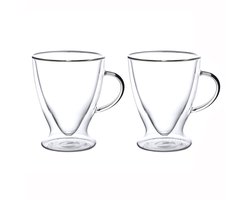 Set van 2 Dubbelwandige Glazen voor Koffie & Thee - 300 ml