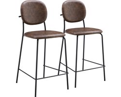 Set van 2 EDMOND bruine barkrukken van imitatieleer