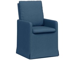 Set van 2 Eetkamerstoel | Eettafelstoelen | Dining Stoelen Blauw 57 x 67 x 98 cm Stof
