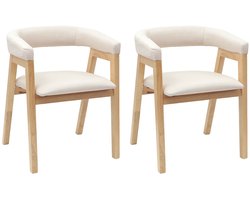 Set van 2 Eetkamerstoel | Eettafelstoelen | Dining Stoelen Naturel 54 x 57 x 73 cm