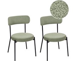 Set van 2 eetkamerstoelen ALLISON Bouclé Lichtgroen