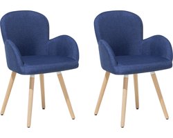 Set van 2 eetkamerstoelen BROOKVILLE Marineblauw