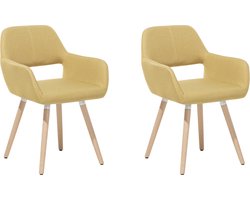 Set van 2 eetkamerstoelen CHICAGO Mosterdgeel