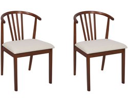 Set van 2 eetkamerstoelen CRAIG Hout Donkerbruin