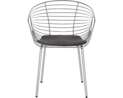 Set van 2 eetkamerstoelen HOBACK Metaal Zilver