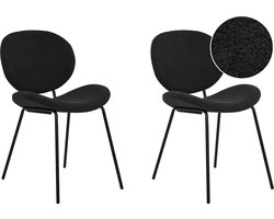 Set van 2 eetkamerstoelen LUANA Bouclé Zwart