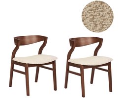 Set van 2 eetkamerstoelen MAROA Hout Lichtbeige