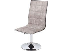 Set van 2 eetkamerstoelen MCW-C41, keukenstoel, in hoogte verstelbaar draaibaar, stof/textiel MVG ~ vintage kiezelgrijs