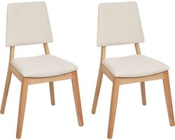 Set van 2 eetkamerstoelen MERRILL Hout Lichtbeige