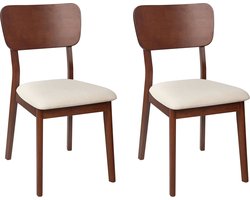 Set van 2 eetkamerstoelen MINIER Hout Donkerbruin