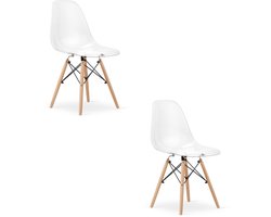 Set van 2 Eetkamerstoelen OSAKA - Transparant - Beukenhouten Poten - Stijlvol en Ergonomisch - Tijdloos Design, Max. 120 kg