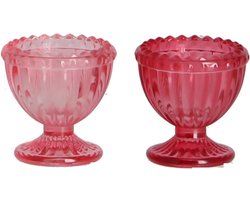 Set van 2 eierdopjes roze Ø6cmx6cm Roze en Koraal