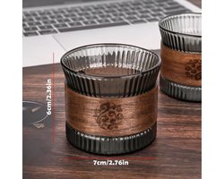 Set van 2 Espressokopjes - 170 ml - Walnoothout - Thee - Mokka - Latte macchiato