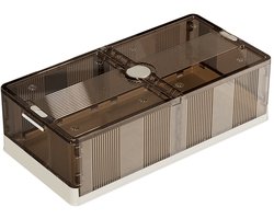 Set van 2 extra grote opvouwbare opbergboxen voor onder het bed met wieltjes, stofdichte opbergruimte voor dekbedden, kleding en speelgoed, transparant bruine 100 x 50 x 25 cm