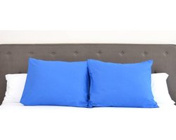 Set van 2 Flanel Kussenslopen Kind - 40x60 cm - Zacht en Warm Blauw