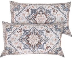 Set van 2 Fluwelen Kussenhoezen voor Decoratie | Vierkante Kussenhoezen voor Bank en Stoel | Slaapkamer Kussens 50 x 30 cm, 20 x 12 Inch